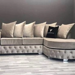 Velvetsofa SOFAS ASHTON FRENCH VELVET U CORNER SOFA RANGE