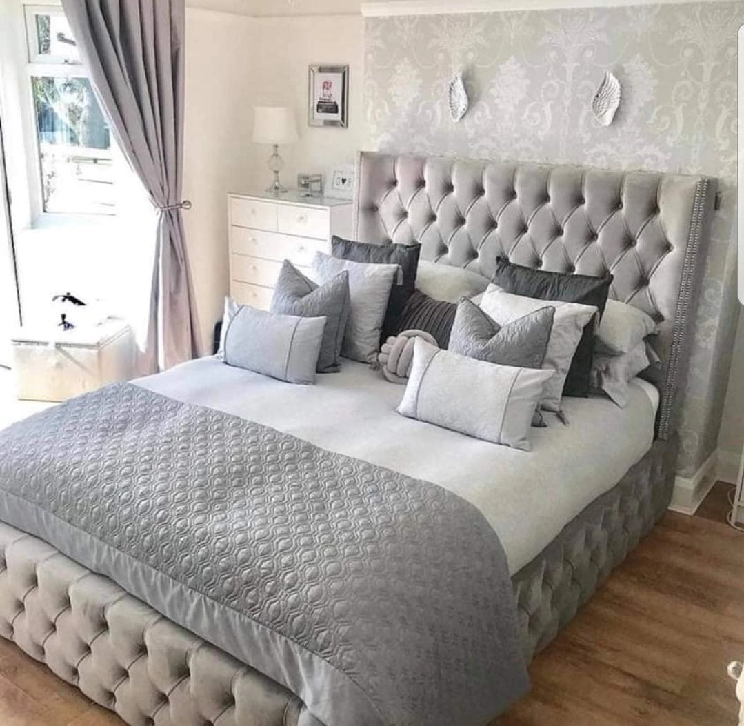 Furniture Imports LTD BED COLLECTION Luxe Curved Wingback Plush Velvet Bed 3 Furniture Imports LTD BED COLLECTION Luxe Curved Wingback Plush Velvet Bed