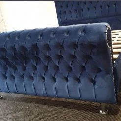 Furniture Imports LTD DICAPRIO SLEIGH BED PLUSH VELVET BED COLLECTION