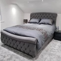 Furniture Imports LTD DEVINA SLEIGH CURVED BED FRAME BED COLLECTION