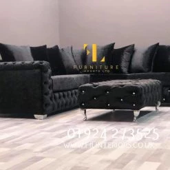 Furniture Imports LTD Stella Chesterfield Footstool Plush Velvet