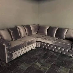 Velvetsofa SOFAS ASHTON FRENCH VELVET U CORNER SOFA RANGE