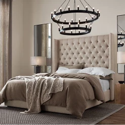 FIL ROYAL WINGBACK BEDFRAME IN PLUSH VELVET BED COLLECTION