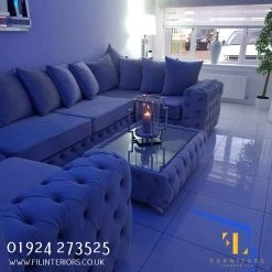 Furniture Imports LTD Square Chesterfield Upholstered Footstool/Coffee Table With Glass 3+2 SOFAS 9 Furniture Imports LTD Square Chesterfield Upholstered Footstool/Coffee Table With Glass 3+2 SOFAS