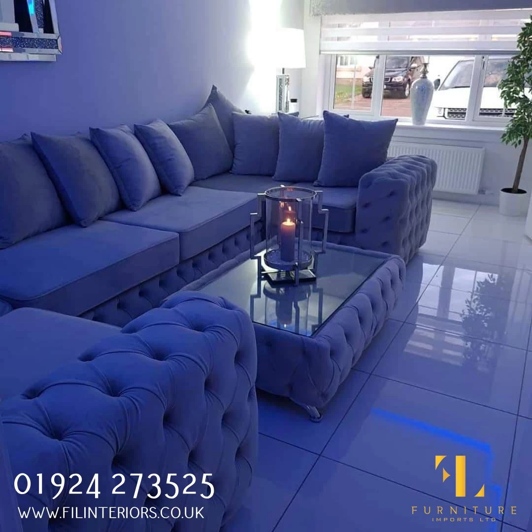 Furniture Imports LTD Square Chesterfield Upholstered Footstool/Coffee Table With Glass 3+2 SOFAS 5 Furniture Imports LTD Square Chesterfield Upholstered Footstool/Coffee Table With Glass 3+2 SOFAS