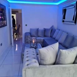 Velvetsofa SOFAS ASHTON FRENCH VELVET U CORNER SOFA RANGE