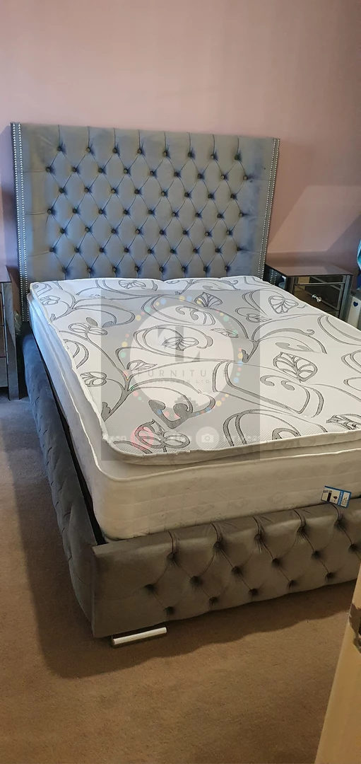 Furniture Imports LTD BED COLLECTION Luxe Curved Wingback Plush Velvet Bed 9 Furniture Imports LTD BED COLLECTION Luxe Curved Wingback Plush Velvet Bed