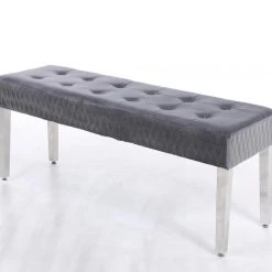 ASR INTERIOR Majestic Dining Table Bench - Chrome Legs - Matches With Majestic Range OTTOMAN BOXES