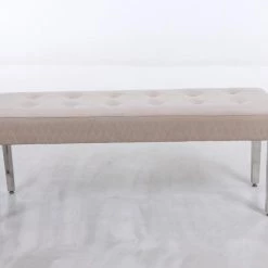 ASR INTERIOR Majestic Dining Table Bench - Chrome Legs - Matches With Majestic Range OTTOMAN BOXES