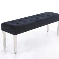 ASR INTERIOR Majestic Dining Table Bench - Chrome Legs - Matches With Majestic Range OTTOMAN BOXES