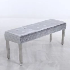ASR INTERIOR Majestic Dining Table Bench - Chrome Legs - Matches With Majestic Range OTTOMAN BOXES