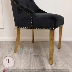 Furniture Imports LTD Majestic Gold Dining Chair With Lion Knocker & Quilted Back DINING CHAIRS