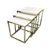 Furnish NEST OF TABLES Cato Nest Tables 3pc Square Gold/White 1 Furnish NEST OF TABLES Cato Nest Tables 3pc Square Gold/White