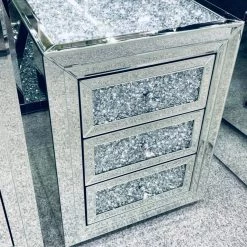 ASR INTERIOR Crushed Diamomd Bedside Cabinet BEDSIDES