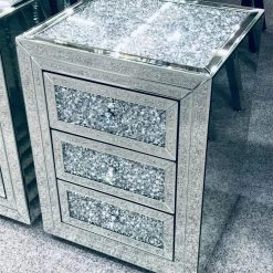 ASR INTERIOR Crushed Diamomd Bedside Cabinet BEDSIDES