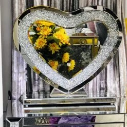 ASR INTERIOR Crushed Diamond LED Heart Dresser Mirror SALE ITEMS