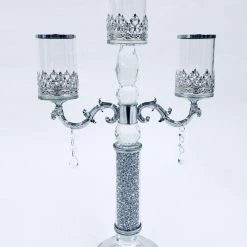 ASR INTERIOR Crystal Crushed Candelabra 3 Arm SALE ITEMS