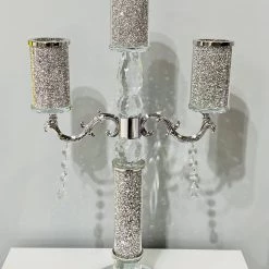 ASR INTERIOR Crystal Crushed Candelabra 3 Arm SALE ITEMS