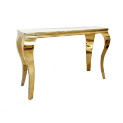 Furniture Imports LTD Louis Console Table Gold With Glass Top