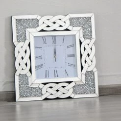 Crushed Diamond Square Wall Clock