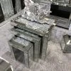 ASR INTERIOR Crushed Diamond Nest Of Tables MIRRORED FURNITURE