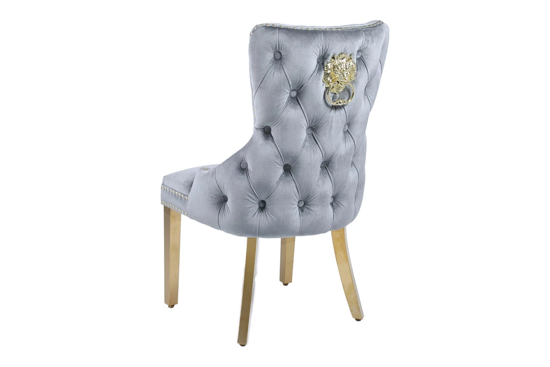 Furniture Imports LTD Victoria Grey & Gold Dining Chair 4 Furniture Imports LTD Victoria Grey & Gold Dining Chair