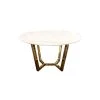 Furnish Lucien Gold 1.2 Round Dining Table With Polar White Sintered Stone Top 1 Furnish Lucien Gold 1.2 Round Dining Table With Polar White Sintered Stone Top