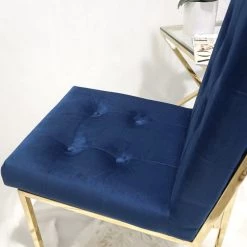 Furniture Imports LTD Atlanta Metal Plating Velvet Dining Chair REDUCED - SALE ITEMS