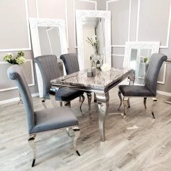 FIL ALL DINING TABLE SET Imperial Dining Set Plus Crushed Velvet & Velvet Dining Chairs