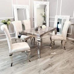 FIL ALL DINING TABLE SET Imperial Dining Set Plus Crushed Velvet & Velvet Dining Chairs