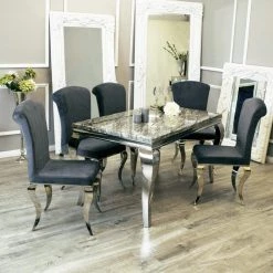 FIL ALL DINING TABLE SET Imperial Dining Set Plus Crushed Velvet & Velvet Dining Chairs