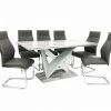 ASR INTERIOR Georgia Dining Table + 6 Berlin Chairs (Marble Effect)