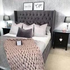 Furniture Imports LTD BED COLLECTION Luxe Curved Wingback Plush Velvet Bed 28 Furniture Imports LTD BED COLLECTION Luxe Curved Wingback Plush Velvet Bed