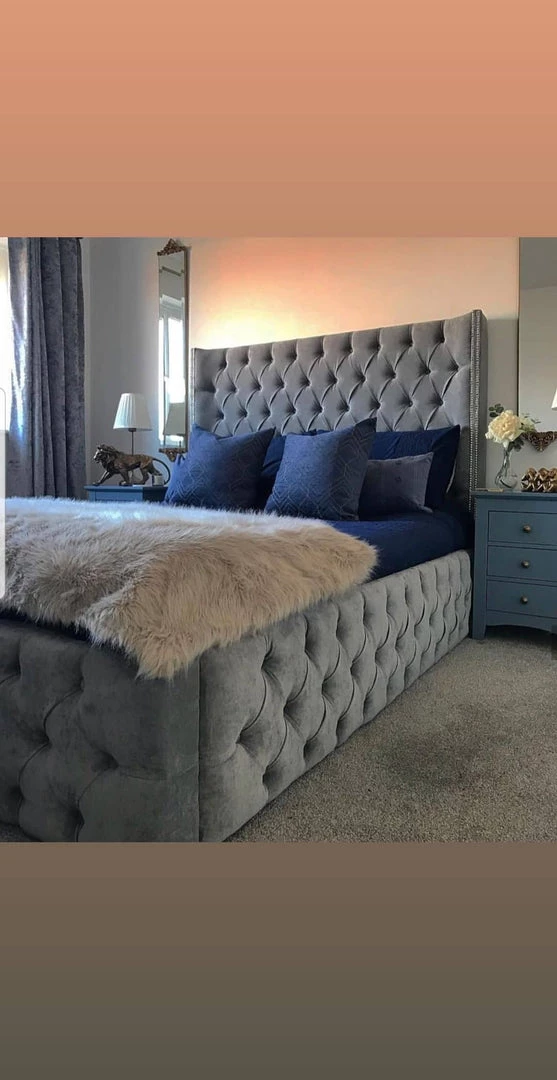 Furniture Imports LTD BED COLLECTION Luxe Curved Wingback Plush Velvet Bed 12 Furniture Imports LTD BED COLLECTION Luxe Curved Wingback Plush Velvet Bed