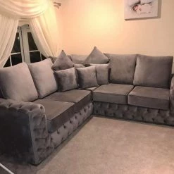 Velvetsofa SOFAS ASHTON FRENCH VELVET U CORNER SOFA RANGE