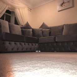 Velvetsofa SOFAS ASHTON FRENCH VELVET U CORNER SOFA RANGE