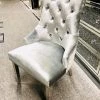 ASR INTERIOR Majestic Pewter Velvet Dining Chair