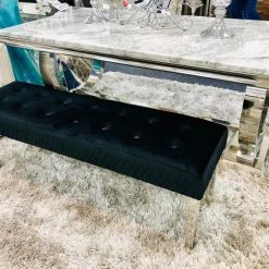 ASR INTERIOR Majestic Dining Table Bench - Chrome Legs - Matches With Majestic Range OTTOMAN BOXES