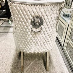 ASR INTERIOR Majestic Pewter Velvet Dining Chair