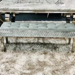ASR INTERIOR Majestic Dining Table Bench - Chrome Legs - Matches With Majestic Range OTTOMAN BOXES
