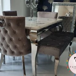 Furniture Imports LTD Imperial White Marble Effect 140cm Dining Table Only