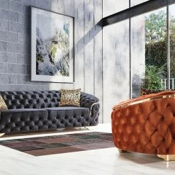 TURKISH DUBAI SOFA COLLECTION Bvlgari Sofa 3+2 Range Plush Velvet - Choose Combination