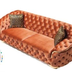 TURKISH DUBAI SOFA COLLECTION Bvlgari Sofa 3+2 Range Plush Velvet - Choose Combination