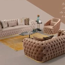 TURKISH Saroza Sofa 3+2 Range Plush Velvet - Choose Combination DUBAI SOFA COLLECTION
