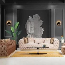 TURKISH Saroza Sofa 3+2 Range Plush Velvet - Choose Combination DUBAI SOFA COLLECTION