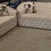Furniture Imports LTD Bvlgari 3+2 Seater Cream Velvet + Gold Detailing SALE ITEMS