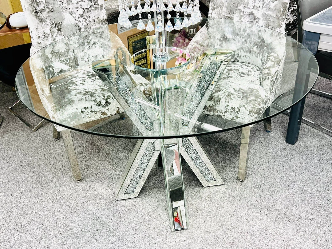 ASR Catania Crushed Diamond Round Dining Table 3 ASR Catania Crushed Diamond Round Dining Table