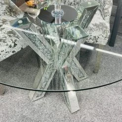 ASR Catania Crushed Diamond Round Dining Table