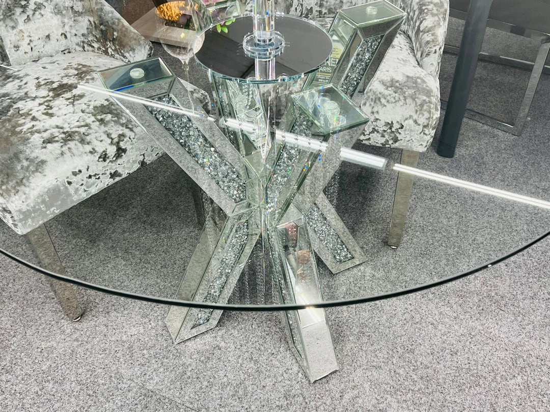 ASR Catania Crushed Diamond Round Dining Table 4 ASR Catania Crushed Diamond Round Dining Table