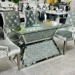 ASR Rose Crushed Diamond Dining Table